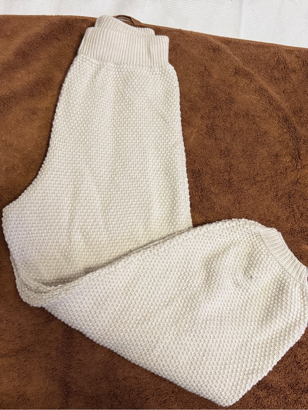 Aesthetic knitted cream pants xs